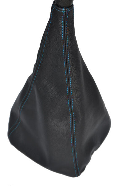 FITS VW T4 TRANSPORTER CARAVELLE CAMPER blue stitch LEATHER GEAR GAITER