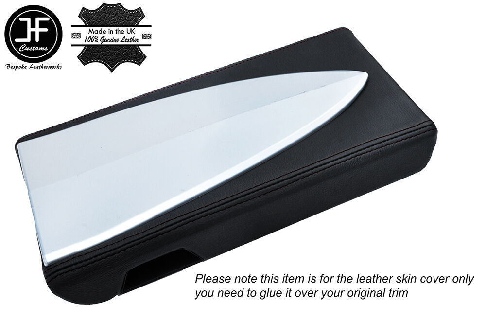 BLACK STITCH ARMREST LID LEATHER COVER FITS CHRYSLER CROSSFIRE 2003-2008