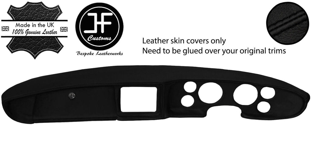 BLACK STITCH FOAM STYLE DASH DASHBOARD REAL LEATHER COVER FITS MG MGB CUSTOM NEW