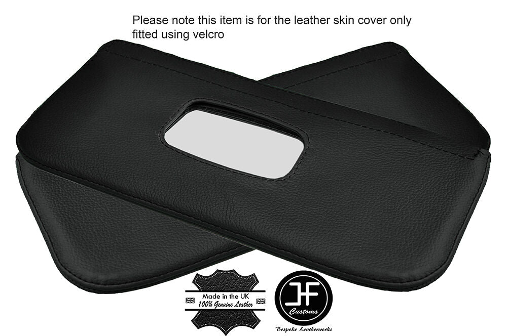 BLACK STITCHING 2X SUN VISORS LEATHER COVERS FITS CITROEN 2CV 2 CV CUSTOM NEW