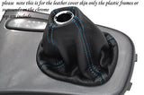 blue stitching FITS MG ZS 2000-2005 AUTOMATIC REAL BLACK LEATHER GEAR GAITER