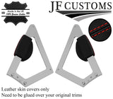 RED STITCH LEATHER 2X CONSOLE KNEE PAD TRIM COVERS FOR AUDI TT MK1 98-06