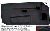RED STITCH 2X FULL DOOR CARD LEATHER SKIN COVER FITS PORSCHE 924 944 86-90