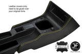 YELLOW STITCH 2X CONSOLE SIDE TRIM LEATHER COVERS FITS FIAT COUPE 1994-2000