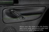 GREEN STITCH 2X REAR DOOR CARD SKIN COVERS FITS VW GOLF 4 MK4 JETTA 98-05 5DR