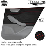 FOR FORD FOCUS MK4 18-20 RED STITCH LEATHER 2XFULL REAR DOOR CARD TRIM COVERS