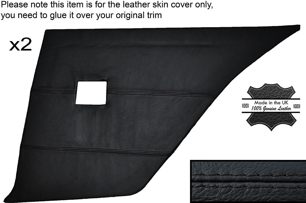 BLACK STITCH 2X REAR DOOR CARD SKIN COVERS FITS PEUGEOT 309 85-93 3 DOOR