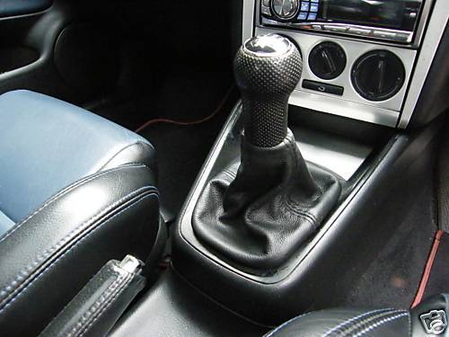 BLACK LEATHER GEAR GAITER FITS VOLKSWAGEN VW GOLF Mk4 98-05 CUSTOM NEW