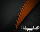 TAN BLACK ITALIAN LEATHER ARMREST LID COVER FITS NISSAN X TRAIL T32 14-17