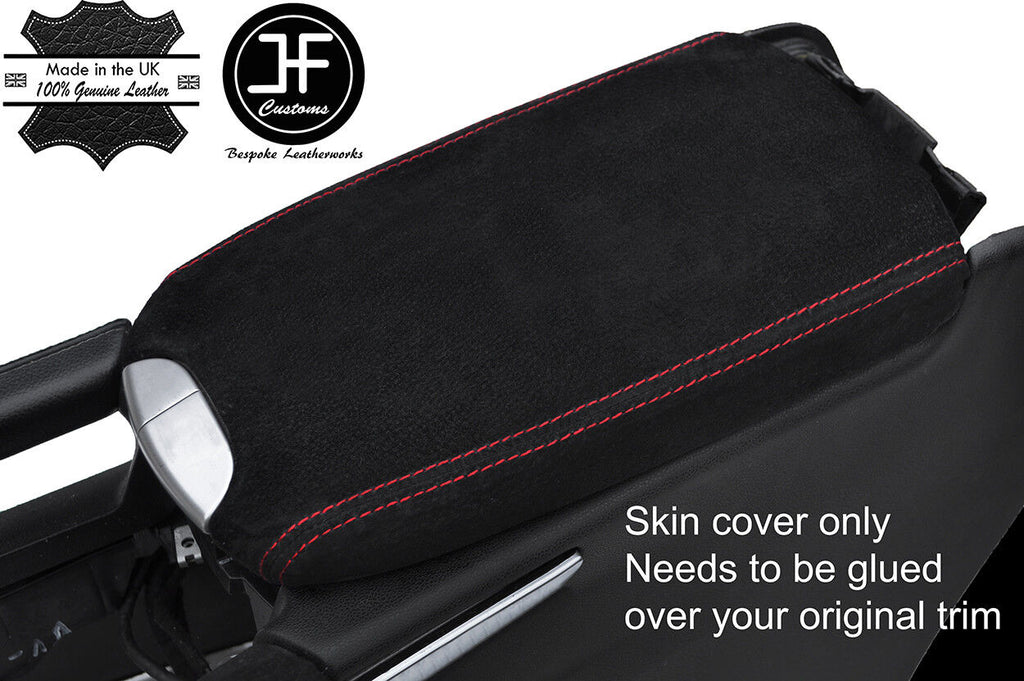 RED STITCHING ARMREST LID REAL SUEDE COVER FITS MERCEDES ML CLASS W164 05-11
