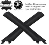 BLACK STITCH 2X A PILLAR TRIM REAL LEATHER COVERS FITS KIA STINGER 2017-2019
