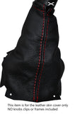 RED STITCHING LEATHER MANUAL GEAR GAITER FITS NISSAN MICRA ACENTA 2007-2010