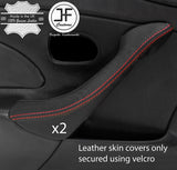 RED STITCH 2X DOOR HANDLE LEATHER COVER FITS MAZDA MX5 MK2 2.5 MIATA 01-05