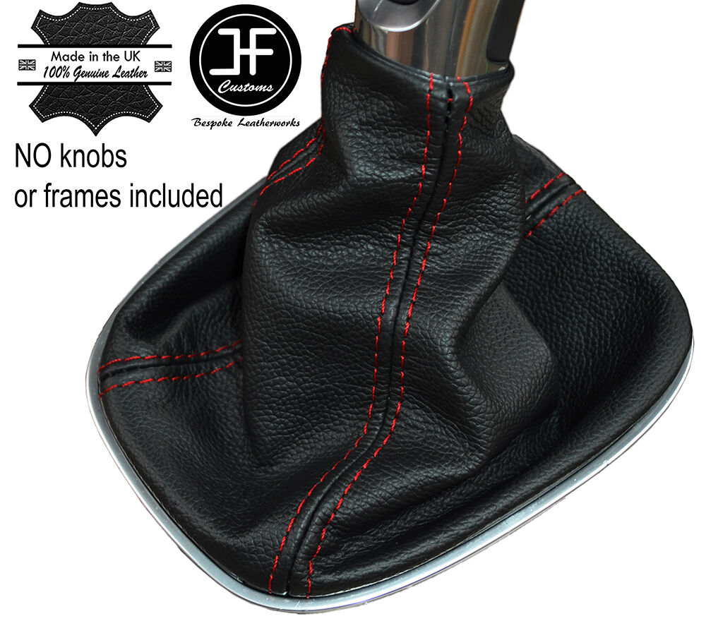 RED STITCHING MANUAL LEATHER GEAR GAITER FITS VAUXHALL OPEL CORSA E 2014-2017