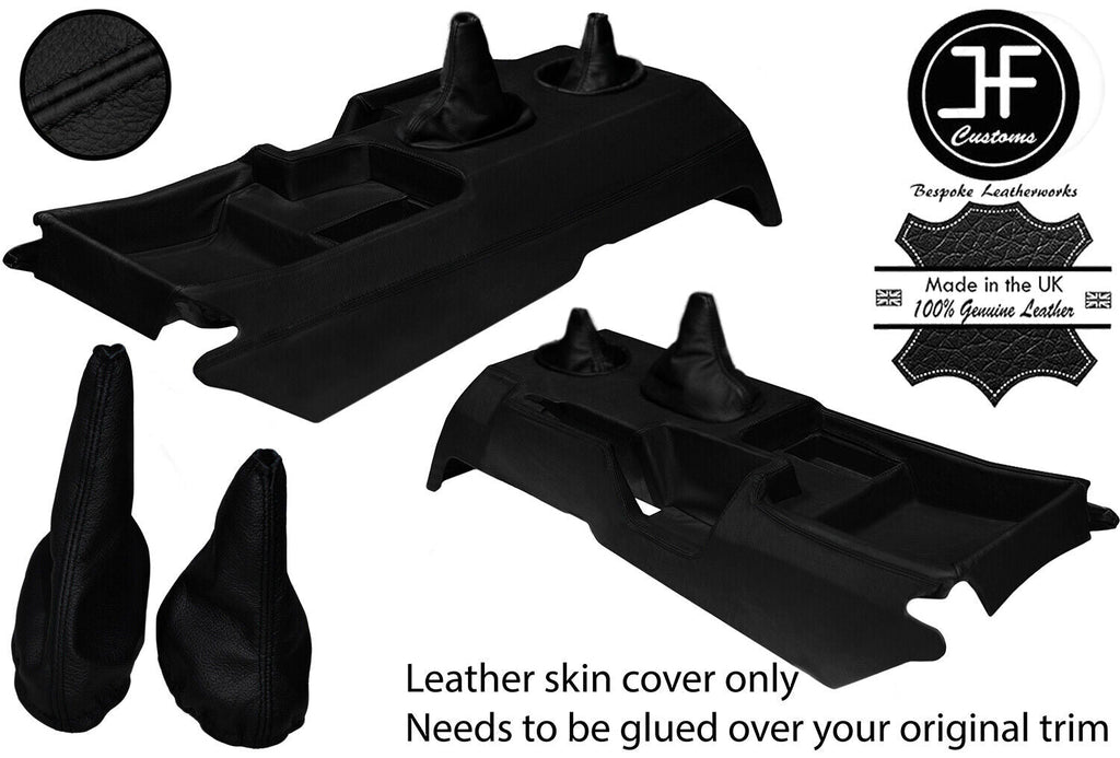 BLACK STITCH CENTRE CONSOLE + GAITERS LEATHER COVERS FOR MERCEDES G WAGON W460