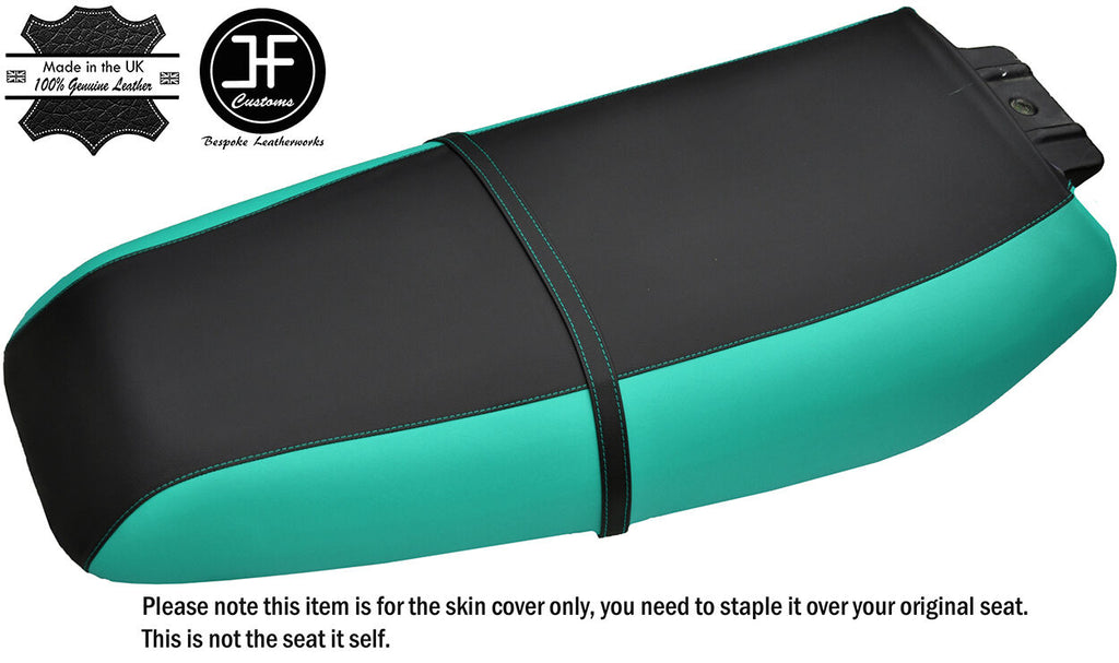 BLACK & TEAL CUSTOM FITS KAWASAKI 750 Xi 92-97 VINYL SEAT COVER + STRAP