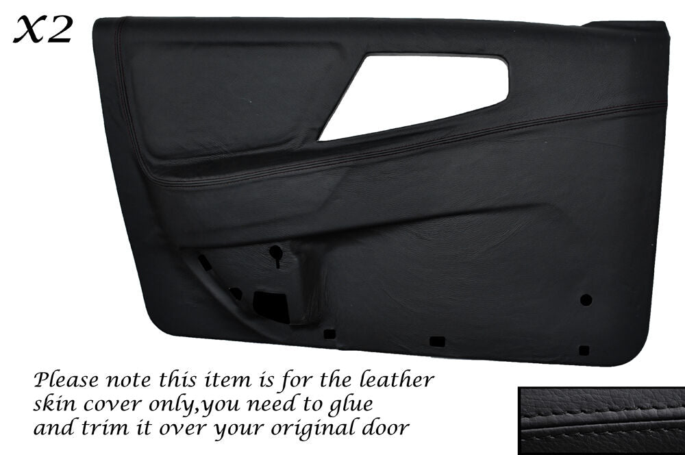 BLACK STITCHING 2X FRONT DOOR CARD COVERS FITS FORD SIERRA MK1 RS 4X4 5 DOOR