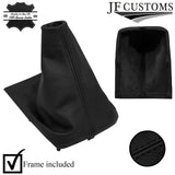 BLACK STITCH LEATHER GEAR COVER + PLASTIC FRAME FITS ISUZU D MAX 2002-2012