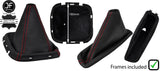 RED STITCH LEATHER GEAR HANDBRAKE WITH PLASTIC FRAME FOR NISSAN NAVARA 05-12