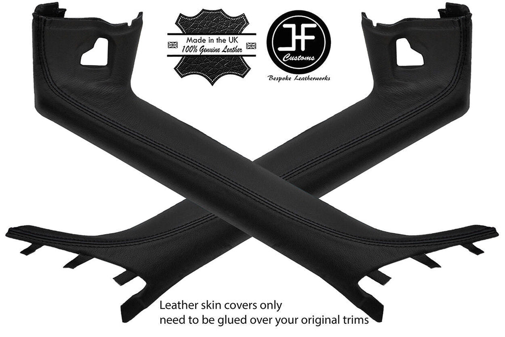 BLACK & BLACK 2X A PILLAR 2 TONE REAL LEATHER COVERS FITS BMW Z4 E89 2009-2017