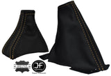 TAN STITCH AUTO AUTOMATIC GEAR STICK & HANDBRAKE LEATHER GAITER FOR VOLVO V70