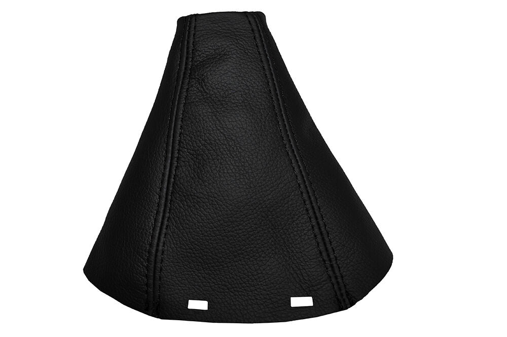 BLACK STTICH  FITS SAAB SS 93 9-3 2003+ REAL LEATHER GEAR GAITER CUSTOM NEW