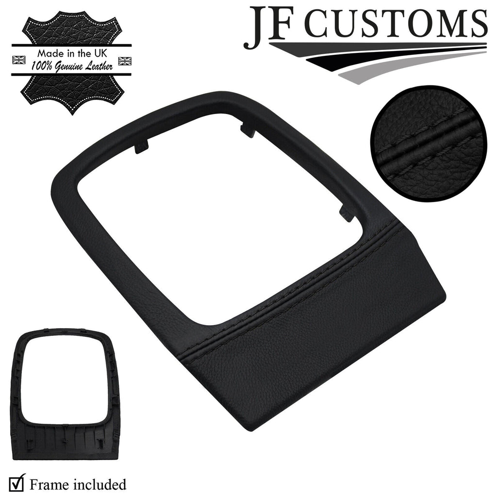 BLACK STITCH LEATHER GEAR SURROUNC COVER + PLASTIC FRAME FITS FORD MONDEO 07-10