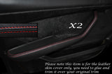 RED STITCH 2X FRONT DOOR HANDLE ARMREST SKIN COVERS FITS MERCEDES W116 72-80
