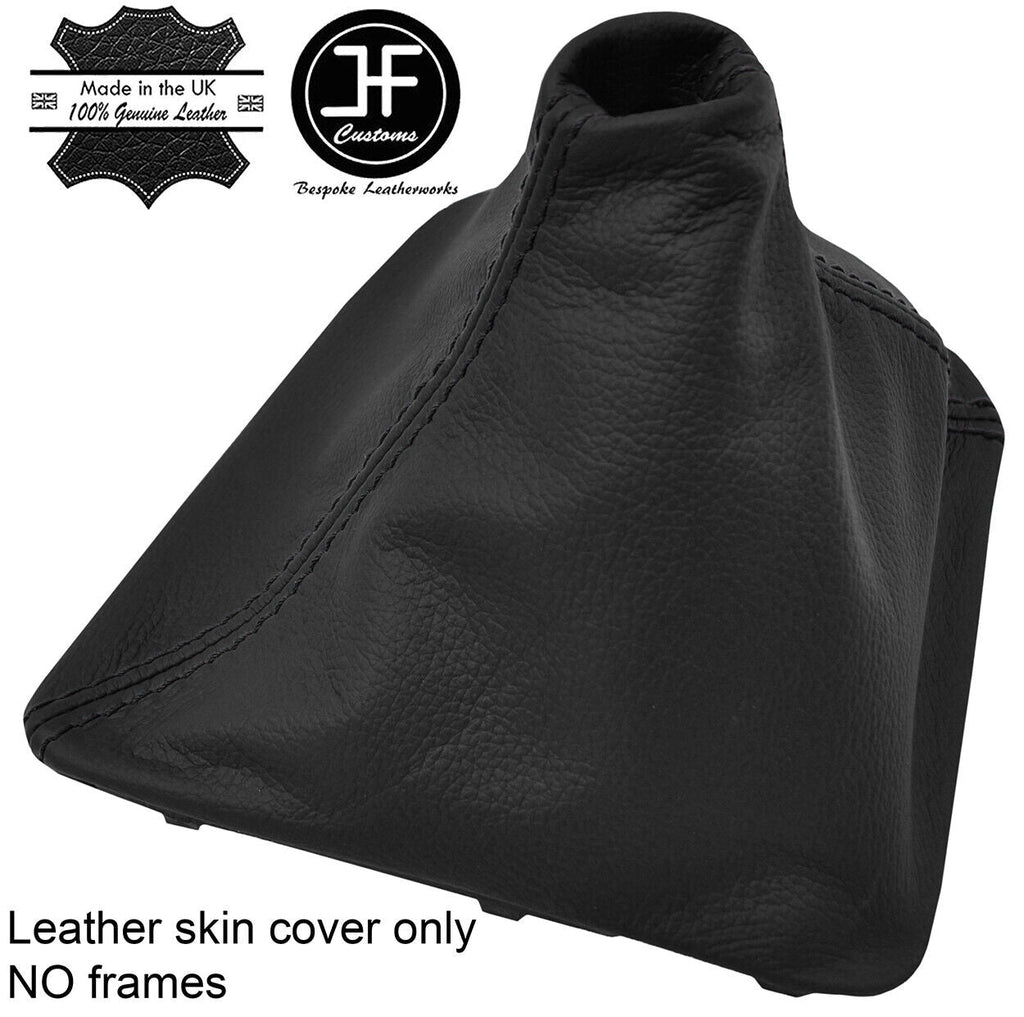 BLACK STITCH TOP GRAIN REAL LEATHER GEAR GAITER FITS RENAULT KANGOO 2 2008-2016