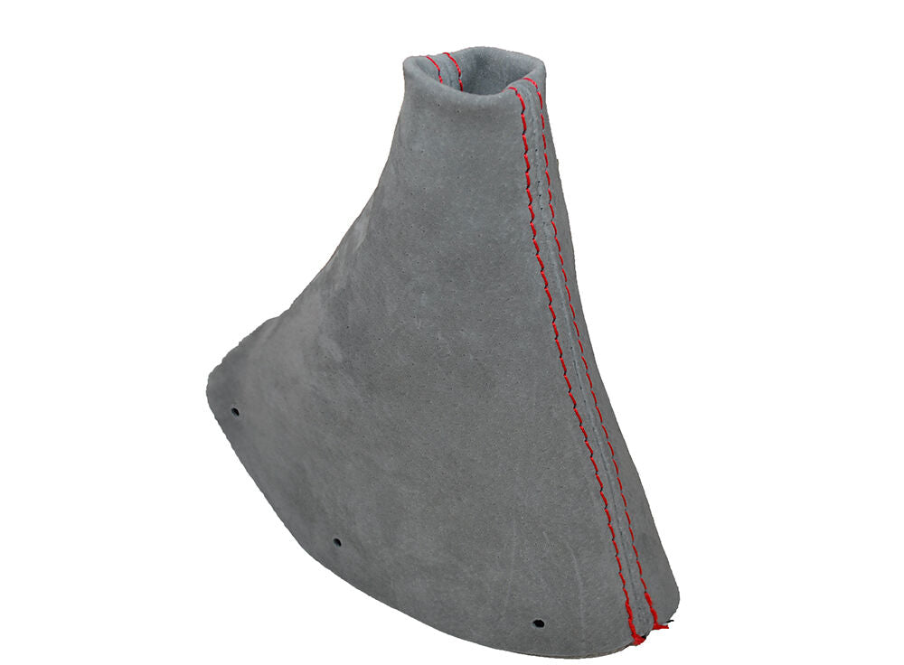RED STITCH FITS AUDI TT COUPE 1996-2002 GREY SUEDE GEAR GAITER LEATHER