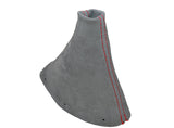 RED STITCH FITS AUDI TT COUPE 1996-2002 GREY SUEDE GEAR GAITER LEATHER