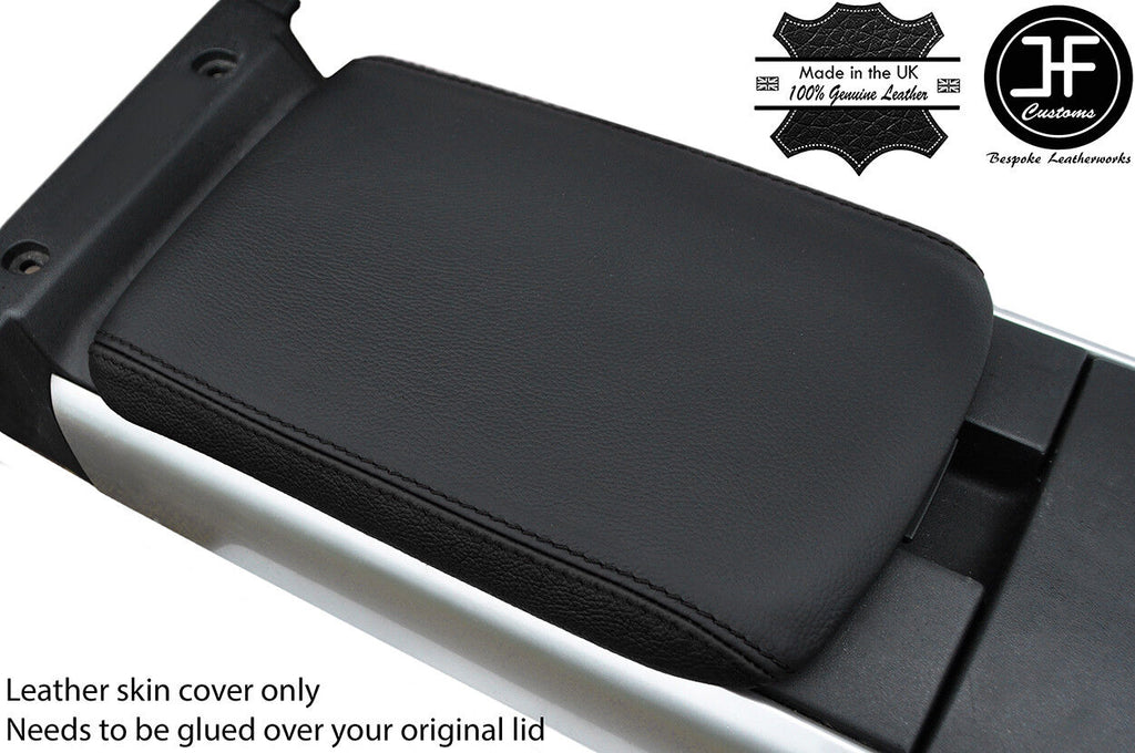 BLACK & BLACK TOP GRAIN REAL LEATHER REAR ARMREST COVERS FITS MAZDA RX8 03-12