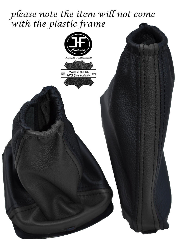 BLACK & BLACK LEATHER GEAR & HANDBRAKE GAITERS FITS FORD FOCUS II 04-08