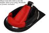 BLACK RED LEATHER GEAR GAITER FITS HONDA CIVIC SALOON COUPE IMA 01-05 CUSTOM NEW