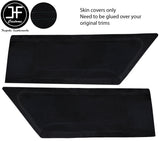 BLACK STITCH 2X REAR DOOR CARD SUEDE COVERS FOR BMW 3 SERIES E36 COUPE 91-98