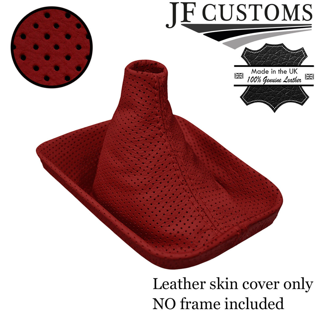 D RED ITALIAN PERFORATED LEATHER GEAR GAITER FITS BMW 5 SERIES E28 81-87