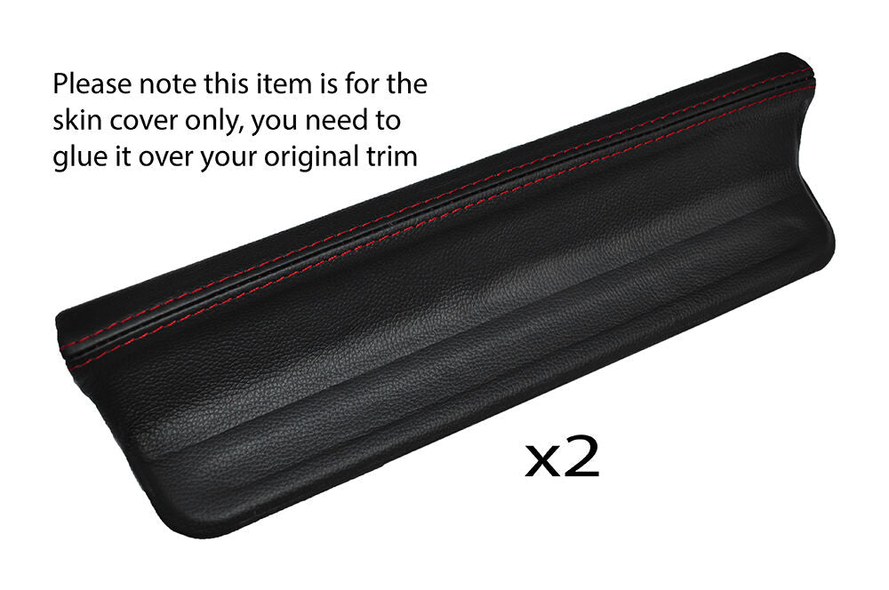 RED STITCH 2X REAR DOOR SILL TRIM SKIN COVERS FITS ROVER 400 95-99 5 DOOR