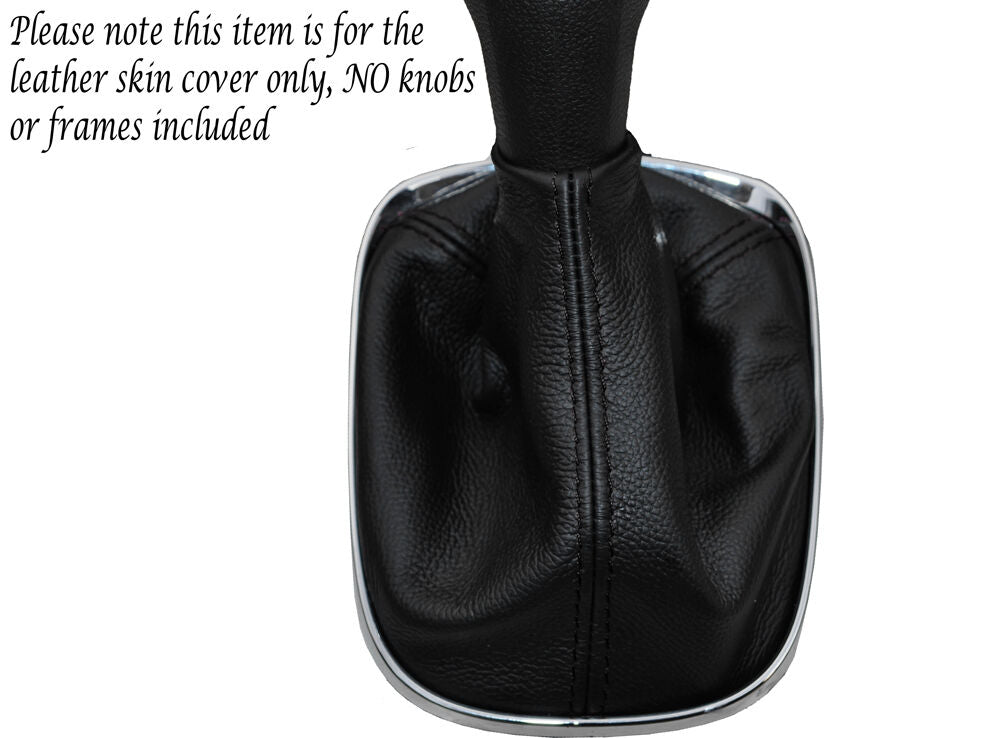 BLACK STITCHING MANUAL LEATHER GEAR GAITER FITS CHEVROLET TRAX 2012-2015