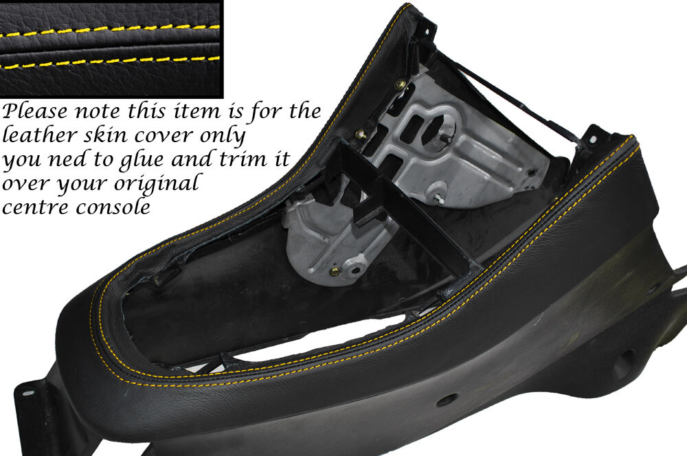 YELLOW STITCH GEAR SURROUND LEATHER SKIN COVER FITS MITSUBISHI FTO 1994-2001