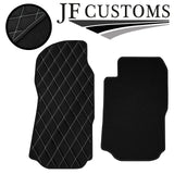 WHITE DIAMOND STITCH VINYL 2X TAILORED FLOOR CARPETS FOR TRANSIT MK7 06-10 JF1