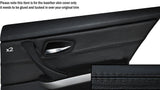 BLACK STITCH 2X REAR DOOR CARD TRIM SKIN COVERS FITS BMW 3 SERIES E90 06-11 5DR