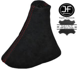 RED STITCHING MANUAL BLACK SUEDE GEAR GAITER FITS CITROEN C3 DS3 2010-2015