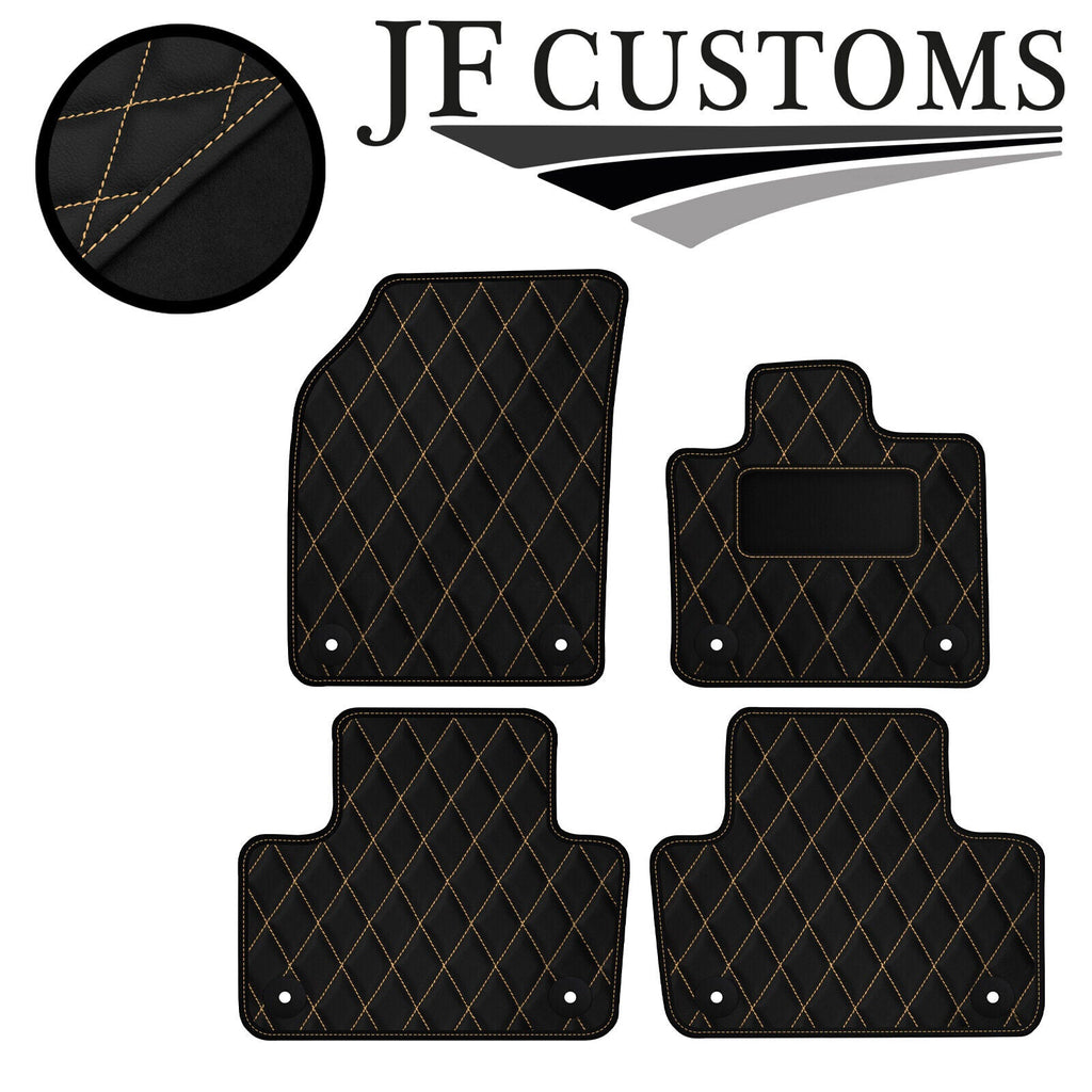 CREAM DIAMOND VINYL 4X TAILORED FLOOR CARPET FOR VOLVO XC90 MK2 15-21 JF1