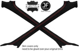 RED STITCH 2X A PILLAR LEATHER COVERS FOR MAZDA RX7 FC3S 86-91 CONVERTIBLE