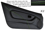 GREEN STITCH 2X FULL DOOR CARD TRIM LEATHER SKIN COVERS FITS MG MGF MK1 95-99