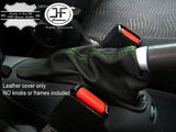 GREEN STITCHING FITS BMW MINI R50 R53 2001-2006 HANDBRAKE SLEEVECOVER LEATHER