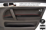 RED STITCH 2X FRONT DOOR CARD TRIM LEATHER COVERS FITS VW TOUAREG 2002-2011