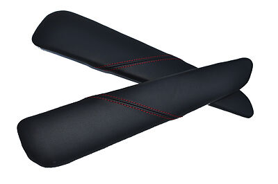 FITS BMW E46 2X DOOR ARMREST PAD COVERS red stitch CUSTOM NEW MADE IN UK