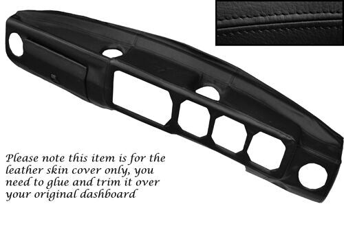 BLACK STITCH DASH DASHBOARD LEATHER SKIN COVER FITS ALFA ROMEO ALFETTA GTV
