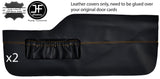 YELLOW STITCH 2X FRONT LOWER DOOR CARD TRIM LEATHER COVERS FITS VW TYPE 3 T3